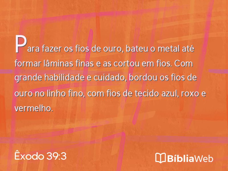 Êxodo 39:3 em imagem para compartilhar