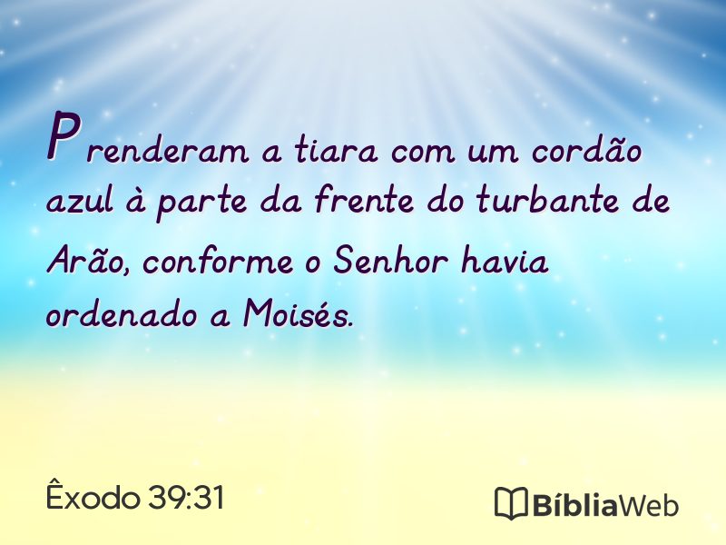 Êxodo 39:31 em imagem para compartilhar