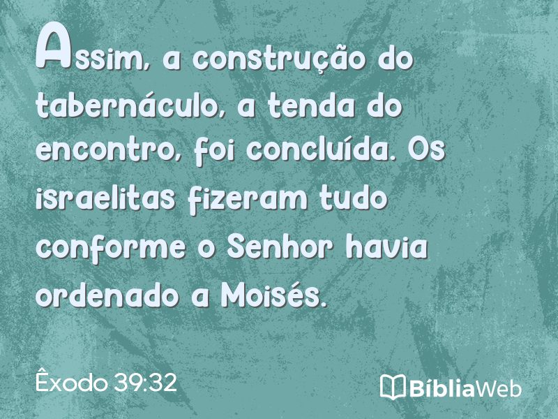 Êxodo 39:32 em imagem para compartilhar