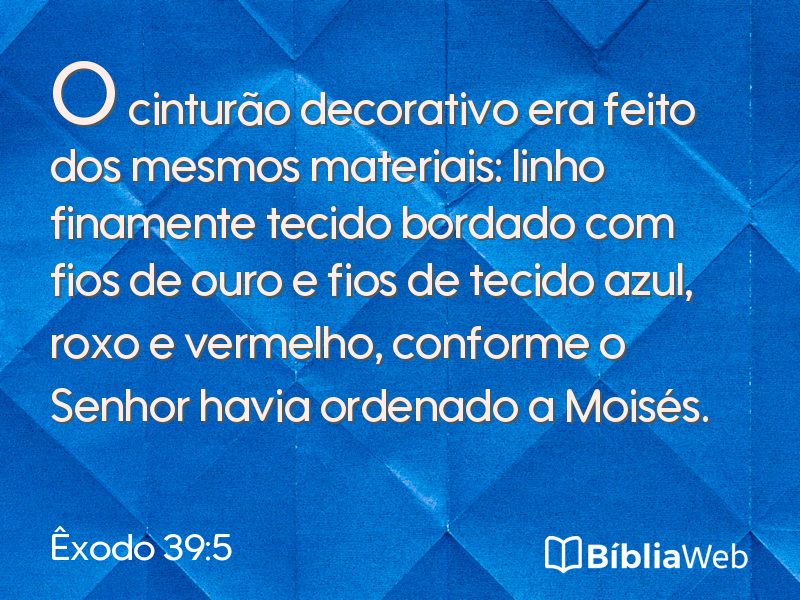 Êxodo 39:5 em imagem para compartilhar