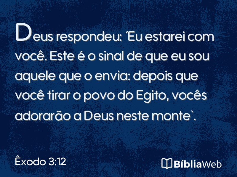 Êxodo 3:12 em imagem para compartilhar