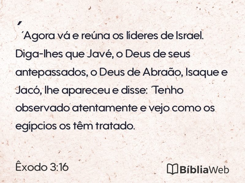 Êxodo 3:16 em imagem para compartilhar