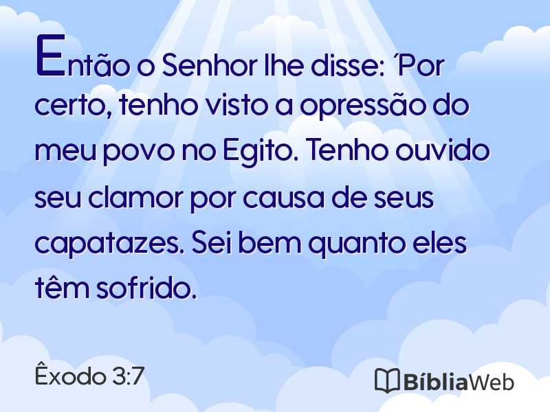 Êxodo 3:7 em imagem para compartilhar