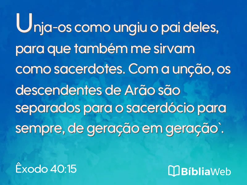 Êxodo 40:15 em imagem para compartilhar