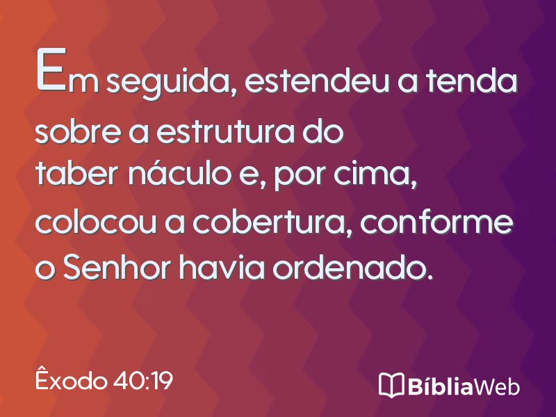 Êxodo 40:19 em imagem para compartilhar