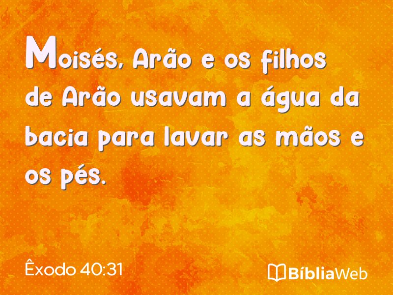 Êxodo 40:31 em imagem para compartilhar