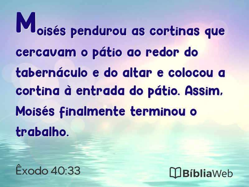 Êxodo 40:33 em imagem para compartilhar