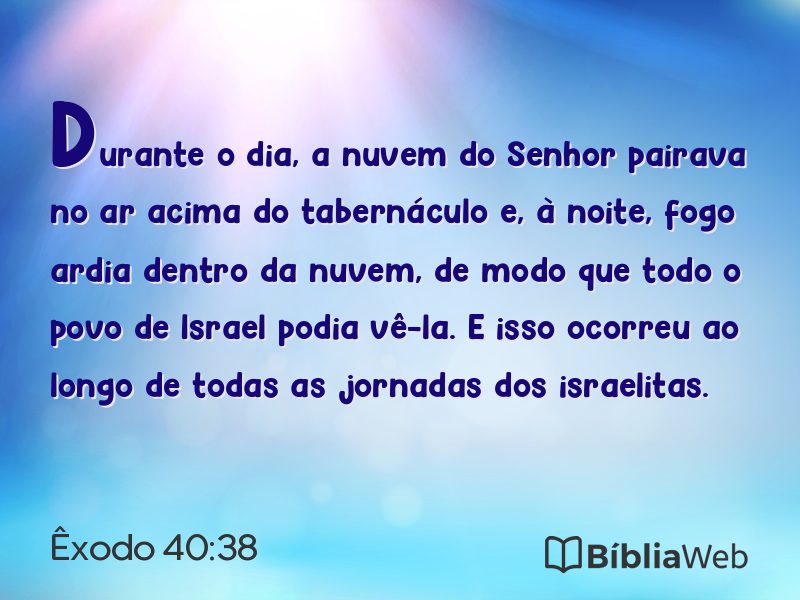 Êxodo 40:38 em imagem para compartilhar