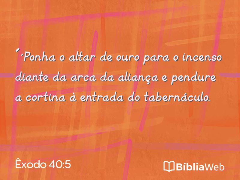 Êxodo 40:5 em imagem para compartilhar