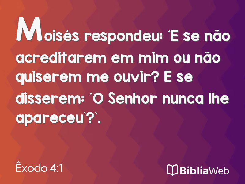 Êxodo 4:1 em imagem para compartilhar