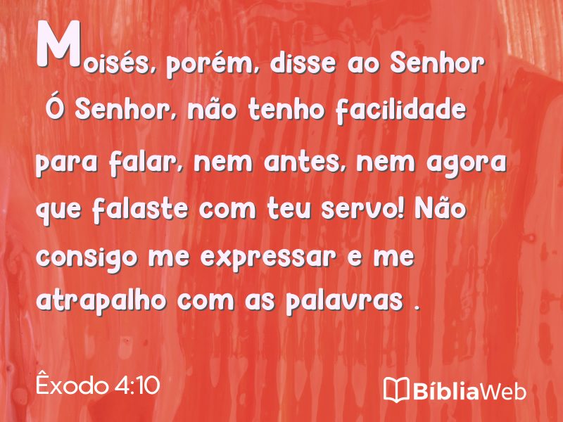 Êxodo 4:10 em imagem para compartilhar