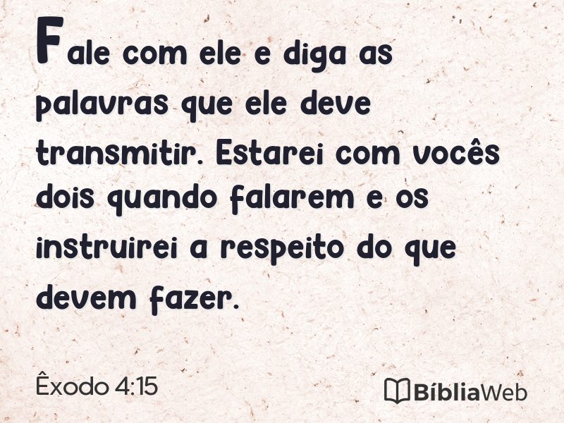 Êxodo 4:15 em imagem para compartilhar