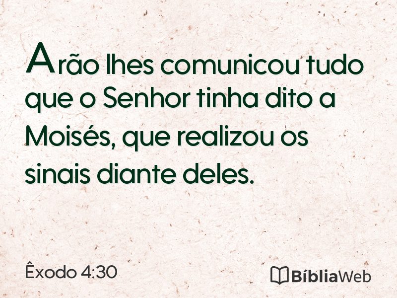 Êxodo 4:30 em imagem para compartilhar