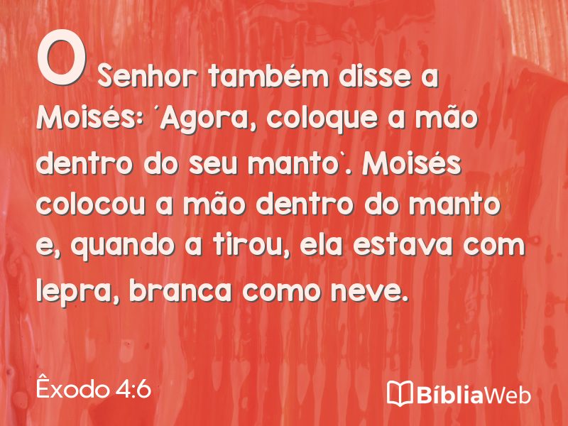 Êxodo 4:6 em imagem para compartilhar