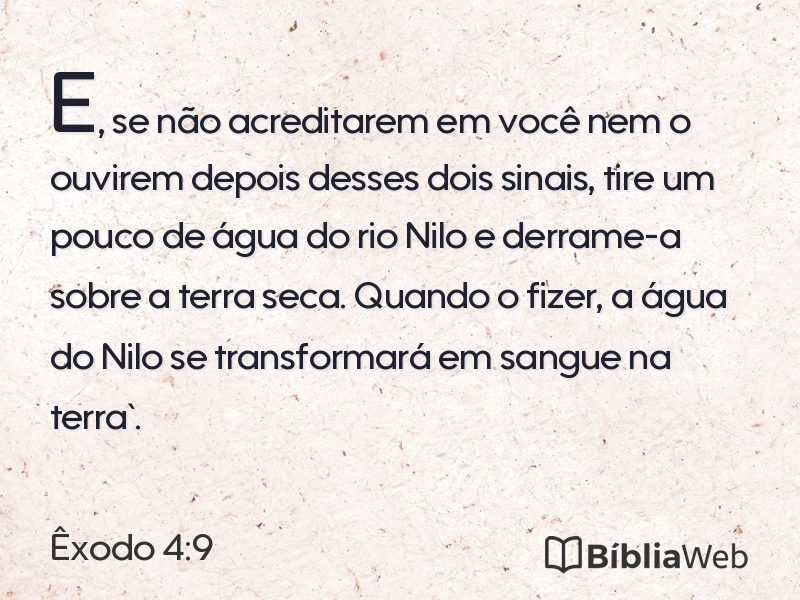 Êxodo 4:9 em imagem para compartilhar