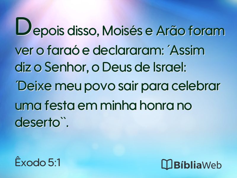 Êxodo 5:1 em imagem para compartilhar
