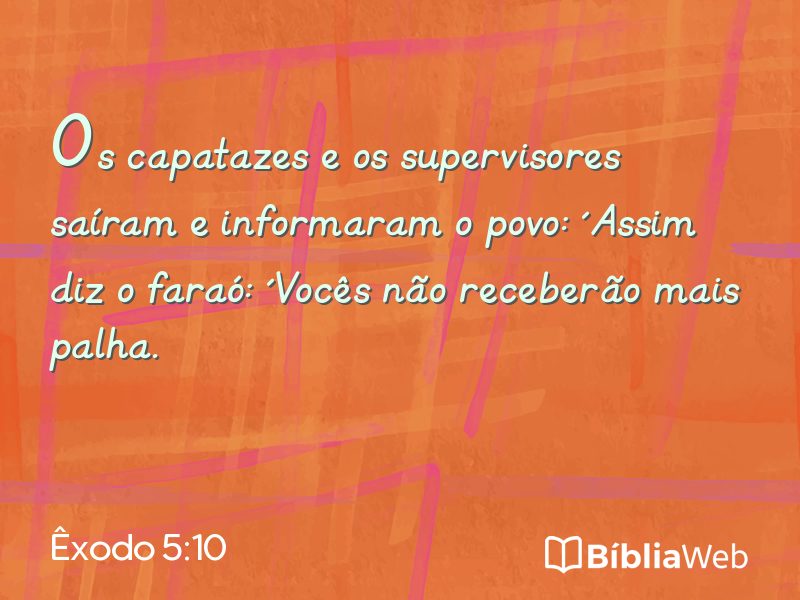 Êxodo 5:10 em imagem para compartilhar