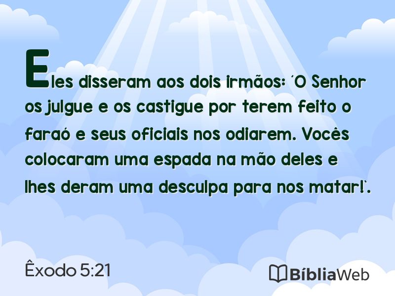 Êxodo 5:21 em imagem para compartilhar