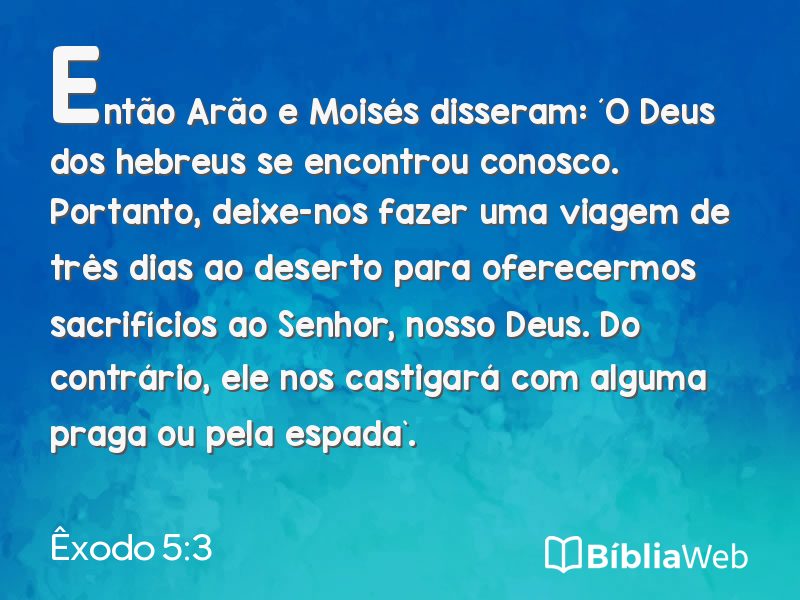 Êxodo 5:3 em imagem para compartilhar