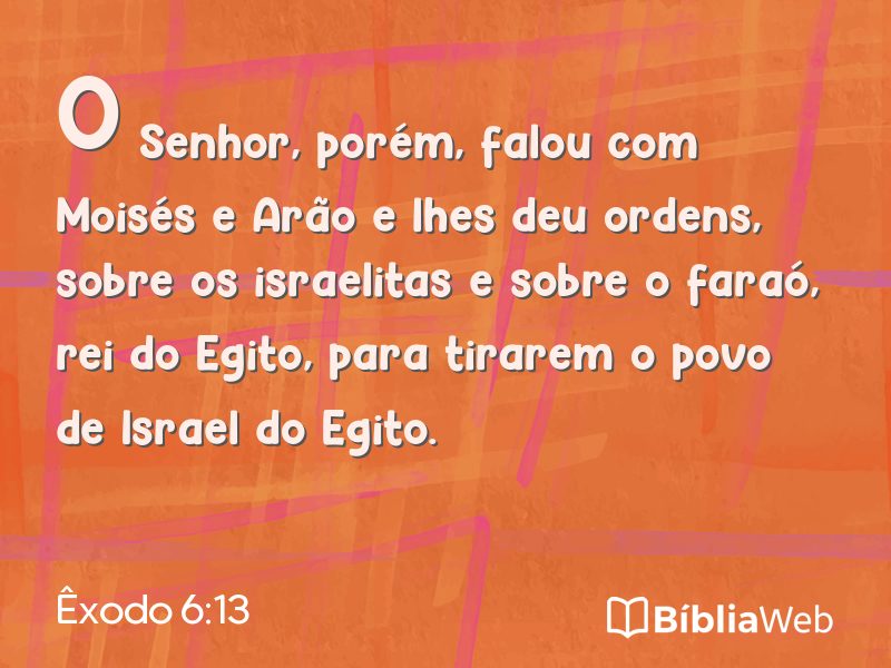 Êxodo 6:13 em imagem para compartilhar