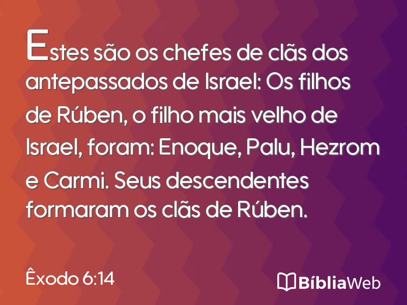 Êxodo 6:14 em imagem para compartilhar