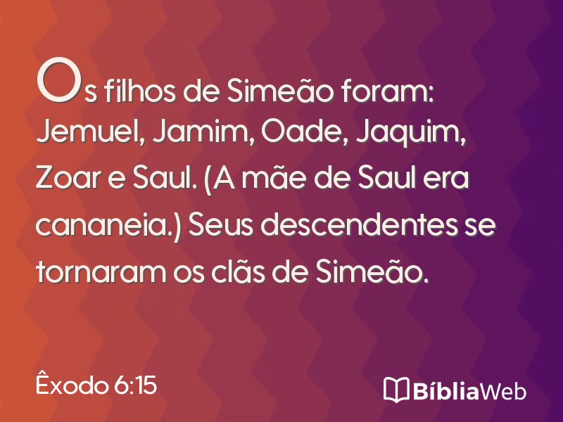 Êxodo 6:15 em imagem para compartilhar