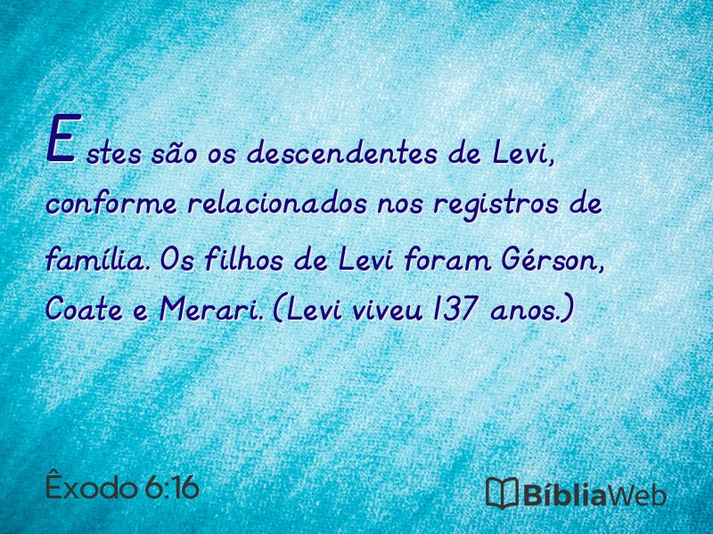 Êxodo 6:16 em imagem para compartilhar