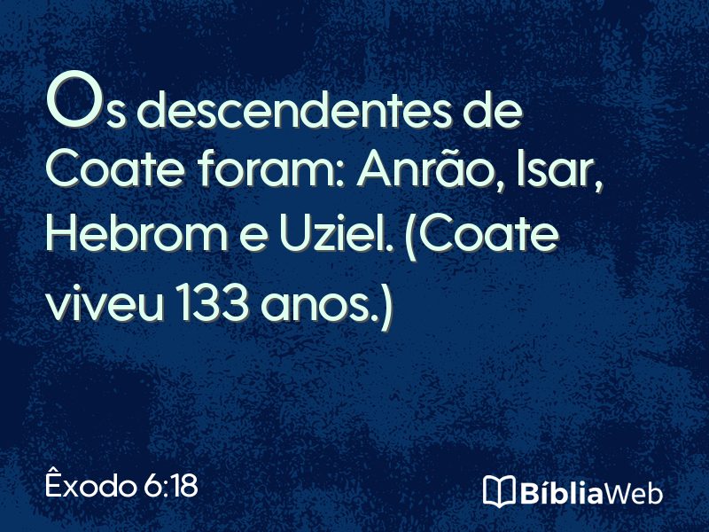 Êxodo 6:18 em imagem para compartilhar