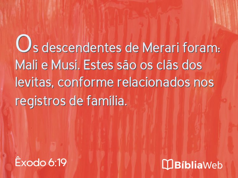 Êxodo 6:19 em imagem para compartilhar