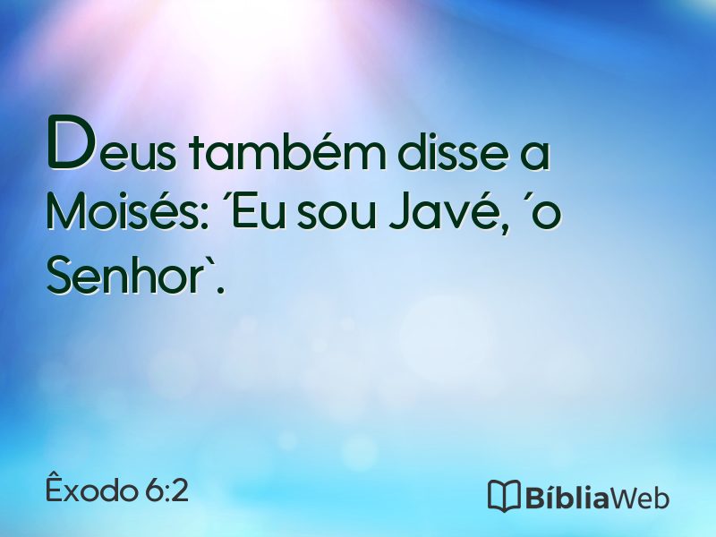 Êxodo 6:2 em imagem para compartilhar