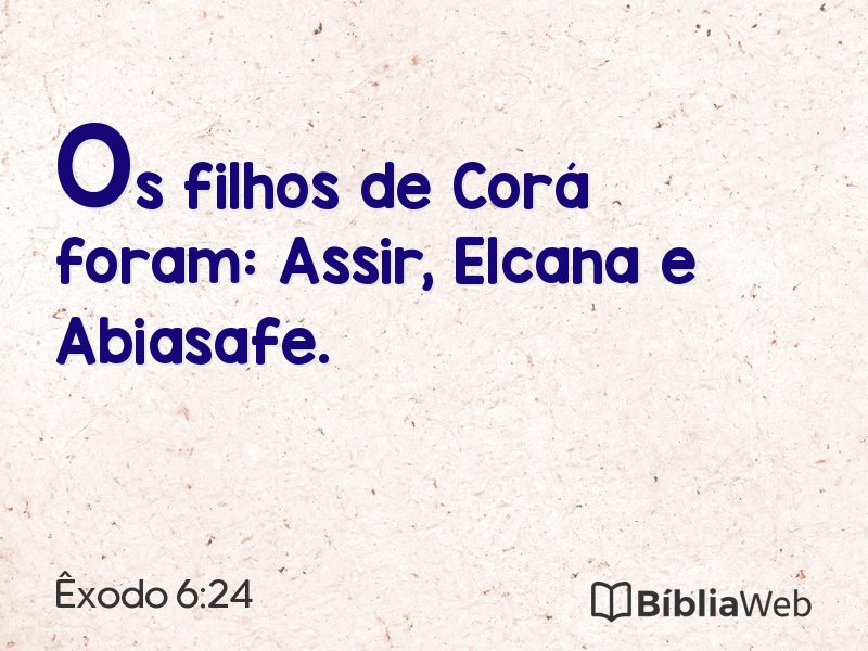 Êxodo 6:24 em imagem para compartilhar