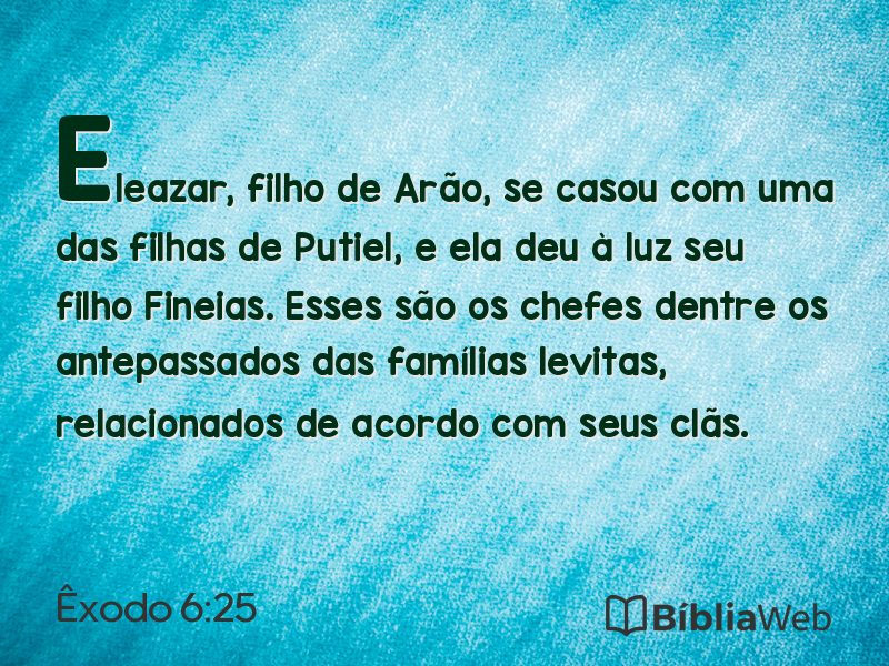 Êxodo 6:25 em imagem para compartilhar