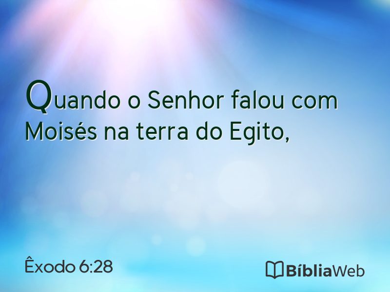 Êxodo 6:28 em imagem para compartilhar