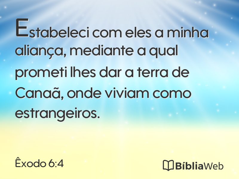 Êxodo 6:4 em imagem para compartilhar