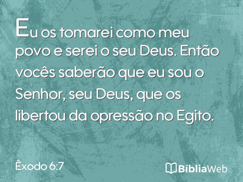 Êxodo 6:7 em imagem para compartilhar