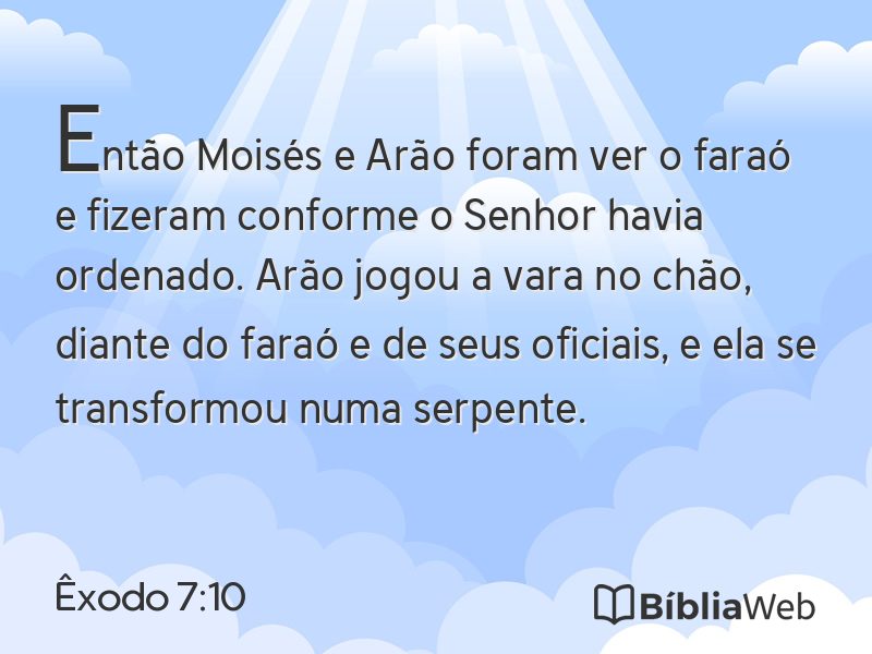 Êxodo 7:10 em imagem para compartilhar