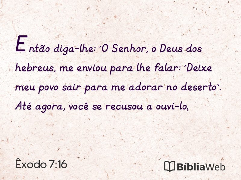 Êxodo 7:16 em imagem para compartilhar