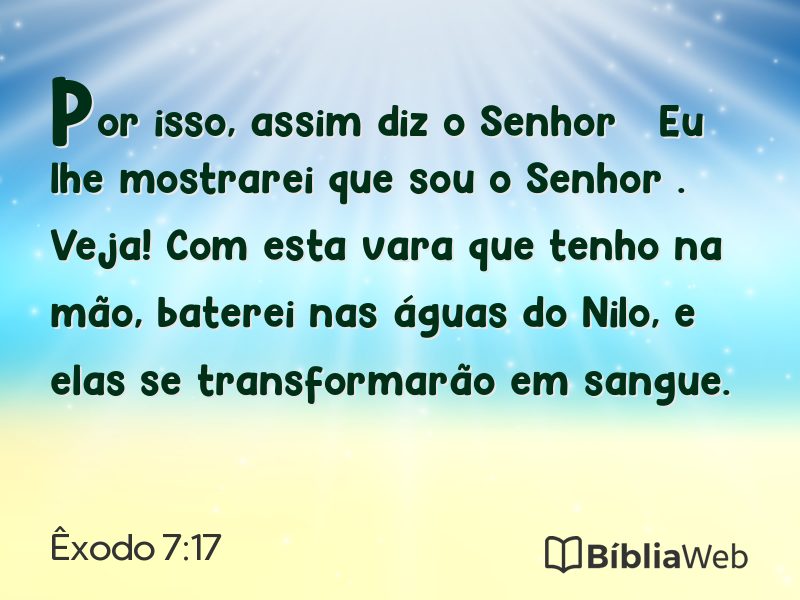 Êxodo 7:17 em imagem para compartilhar