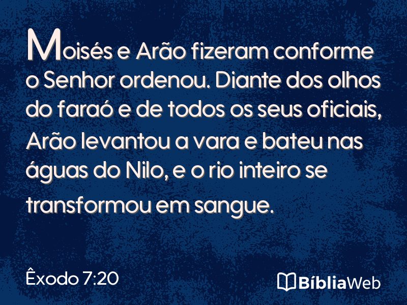 Êxodo 7:20 em imagem para compartilhar