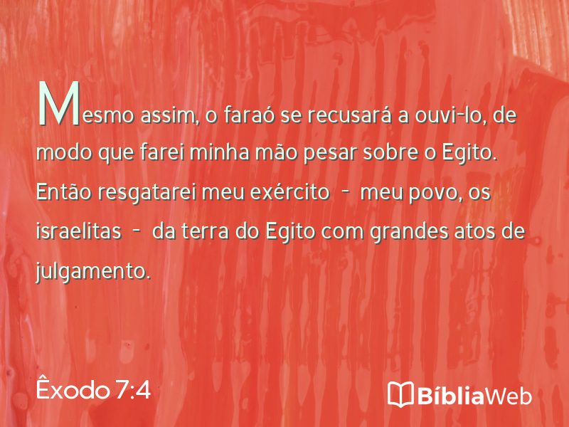 Êxodo 7:4 em imagem para compartilhar