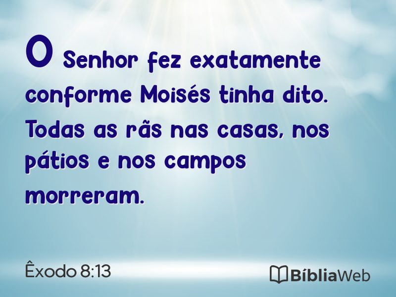 Êxodo 8:13 em imagem para compartilhar