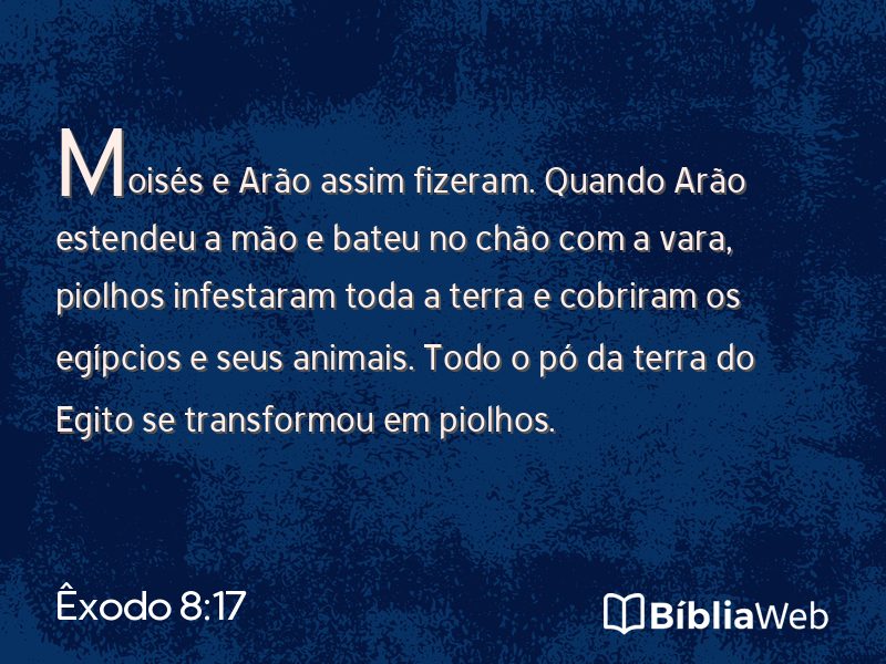 Êxodo 8:17 em imagem para compartilhar