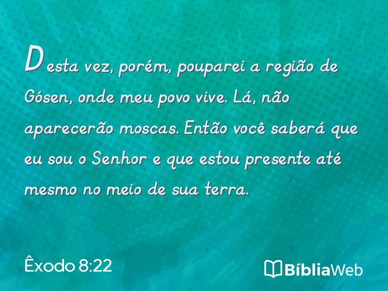 Êxodo 8:22 em imagem para compartilhar