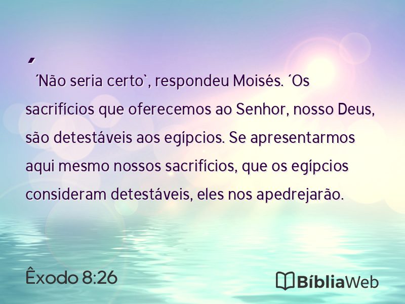 Êxodo 8:26 em imagem para compartilhar