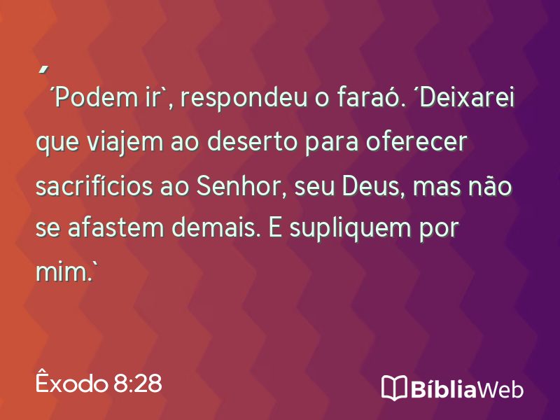 Êxodo 8:28 em imagem para compartilhar