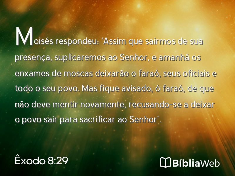 Êxodo 8:29 em imagem para compartilhar