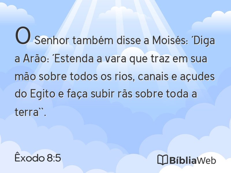 Êxodo 8:5 em imagem para compartilhar