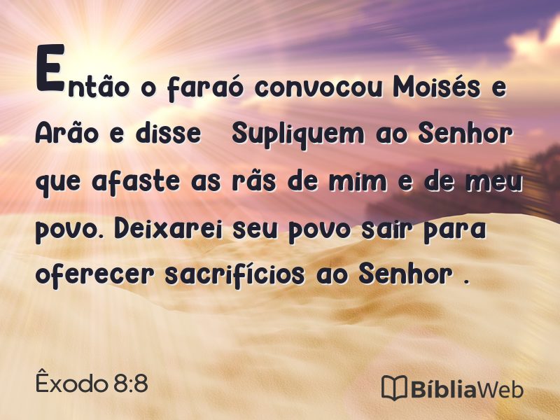 Êxodo 8:8 em imagem para compartilhar