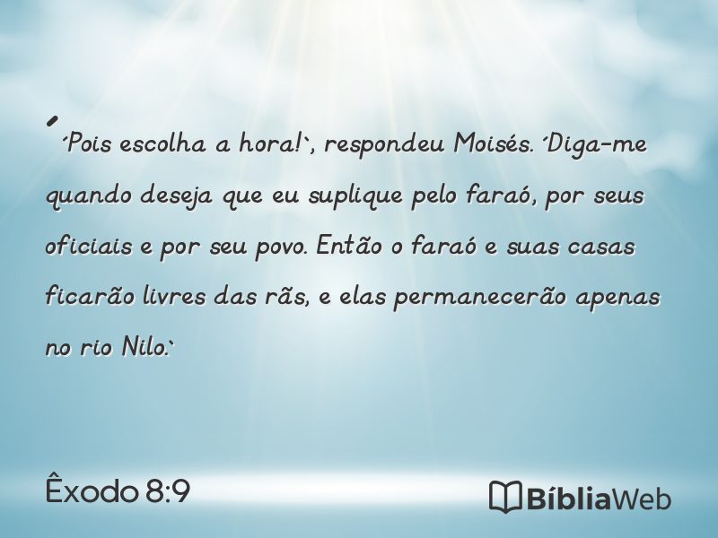 Êxodo 8:9 em imagem para compartilhar