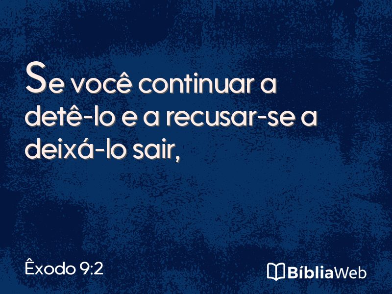 Êxodo 9:2 em imagem para compartilhar